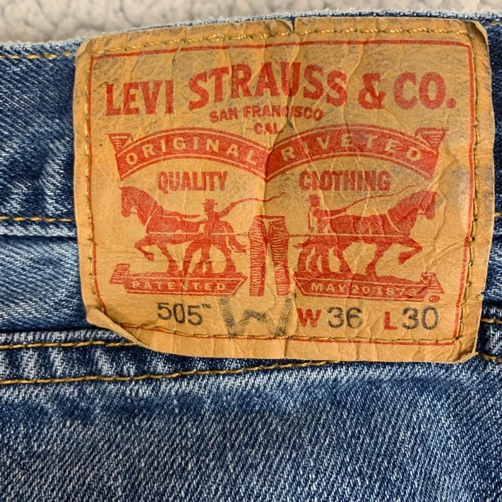 Levi's 505 511 Jeans Mens 36x30 Lot of 2 Blue Denim Distressed Straight‎ Leg